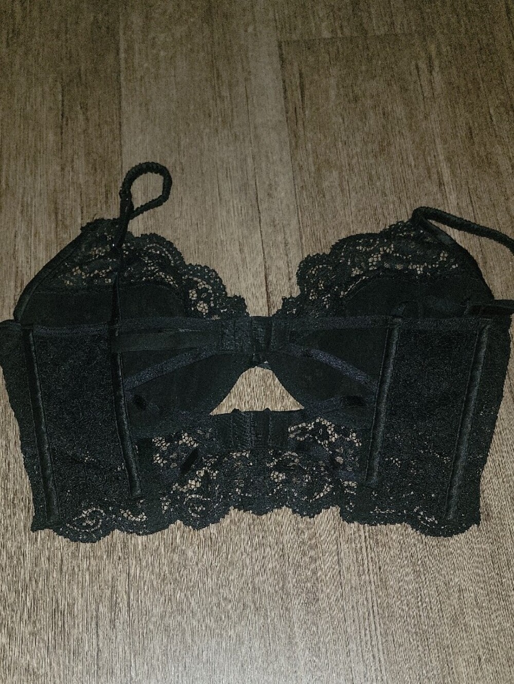 For Love And Lemons Black Lace Longline Underwire Bra - Picture 3 of 4